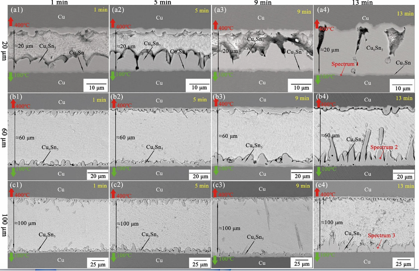 熱梯度鍵合的IMC生長 熱梯度鍵合的IMC生長
